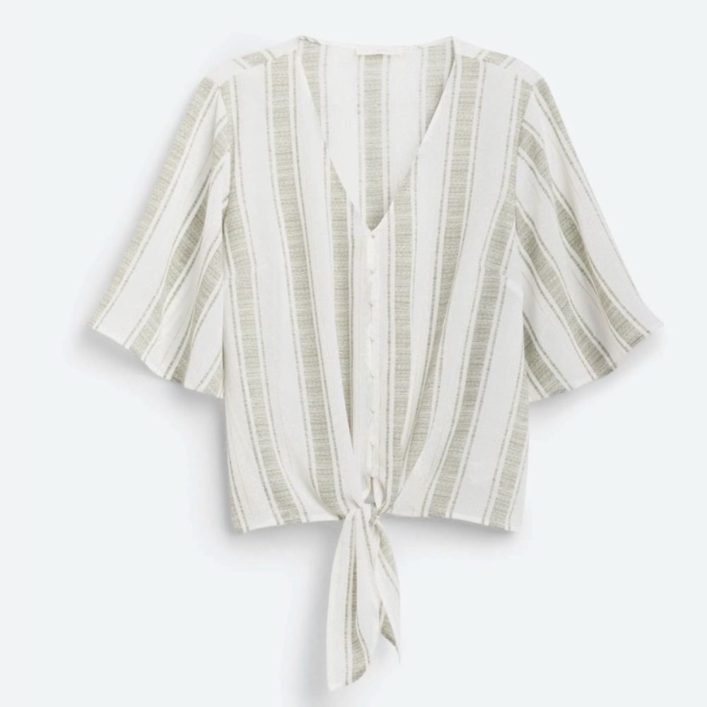 LUSH Krisantha Tie Front Blouse